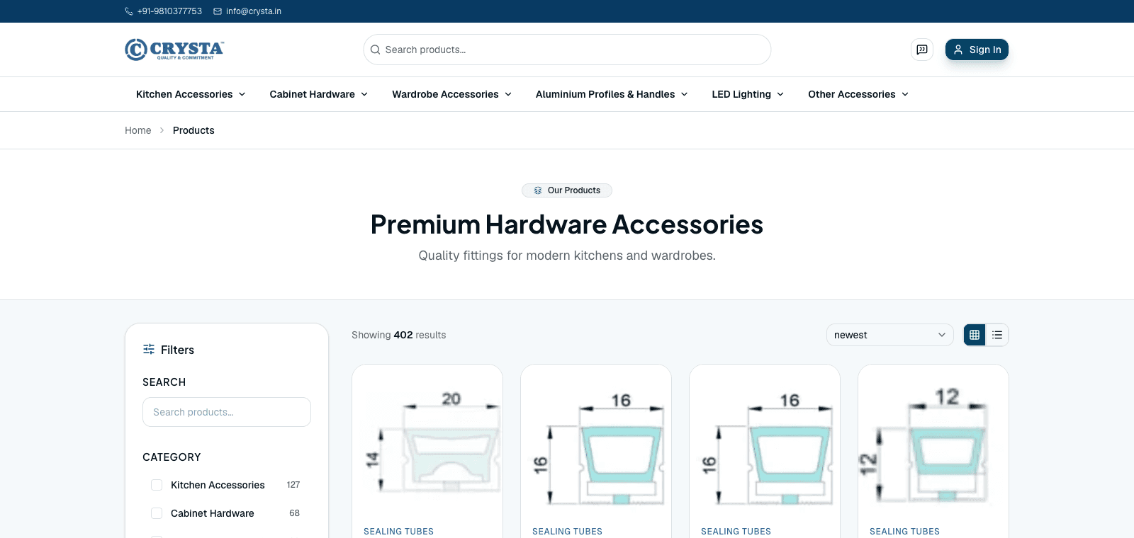 Crysta — B2B E-Commerce & Quotation Platform